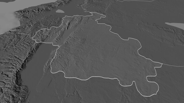 Idlib, Syria - outlined. Bilevel