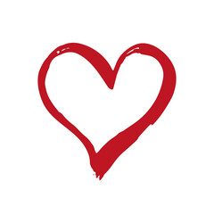 Brush painted vector heart.