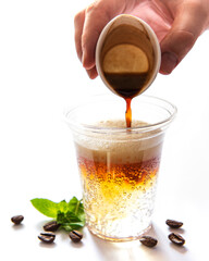Coffee cocktail with tonic