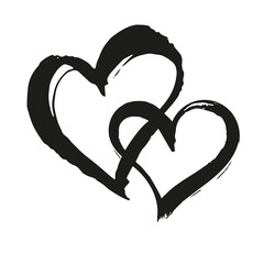 Brush painted vector heart.