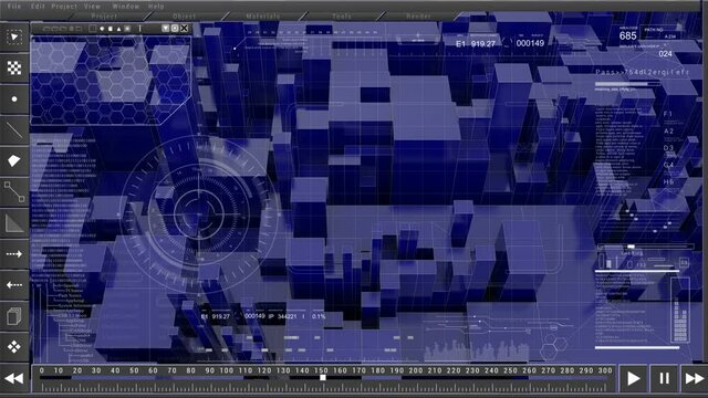 User Interface with HUD on the screen.Technological futuristic Sci Fi background 