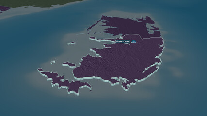 Pemba South, Tanzania - extruded with capital. Administrative