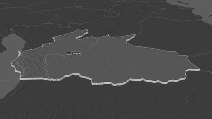 Ruvuma, Tanzania - extruded with capital. Bilevel