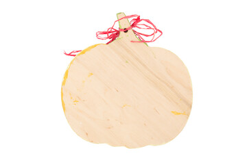 Wooden cutting board in the shape of a vegetable.
