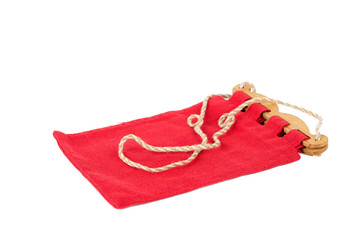 Nice handmade boho bag with wooden handles.