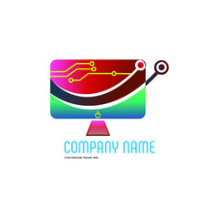 Networking and computer logo