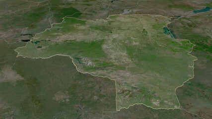 Tabora, Tanzania - outlined. Satellite