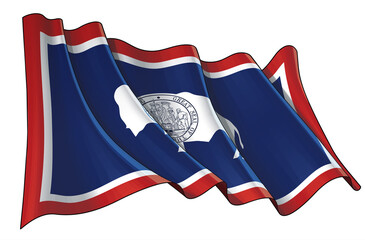 Waving Flag of the State of Wyoming