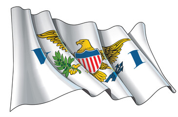Waving Flag of US Virgin Islands