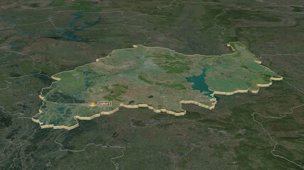 Lop Buri, Thailand - extruded with capital. Satellite