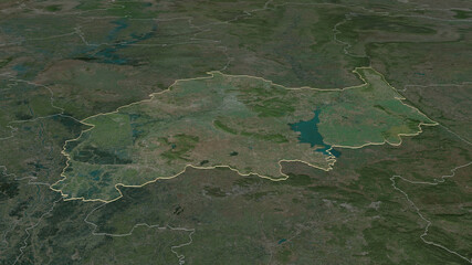 Lop Buri, Thailand - outlined. Satellite