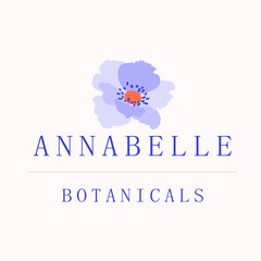 Modern Logo Design. Elegant feminine logo template with poppy flower. Line art, floral contour shape. Botanical logo arrangement for the flower shop, wedding agencies, personal branding.