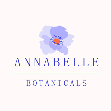 Modern Logo Design. Elegant feminine logo template with poppy flower. Line art, floral contour shape. Botanical logo arrangement for the flower shop, wedding agencies, personal branding.