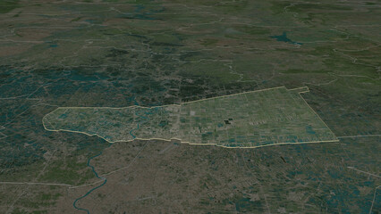 Pathum Thani, Thailand - outlined. Satellite