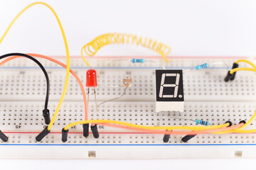 Breadboard electrical for learn for beginners.