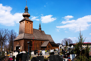 Old wooden church in Cwiklice, Pszczyna County, Silesian Voivodeship, Poland