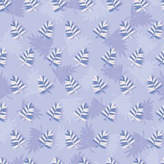 Palm Leaves Vector Cartoon Seamless Pattern