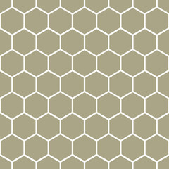 Classic Honeycomb Hexagon Geometric Vector Repeated Seamless Pattern, in Neutral Beige / Taupe.  Perfect for Weddings, Fabric / Textiles, Decor, Scrapbooking, Wallpaper and Backgrounds - 360814794