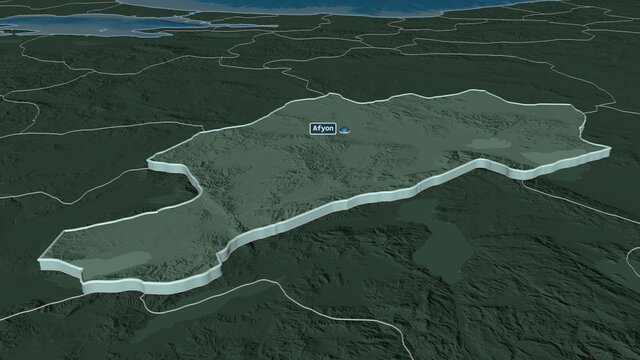 Afyon, Turkey - extruded with capital. Administrative