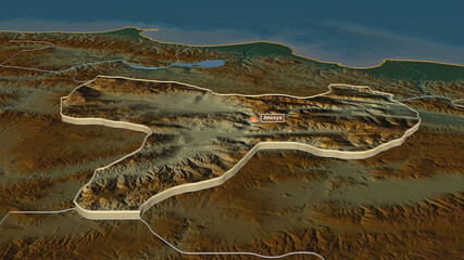 Amasya, Turkey - extruded with capital. Relief