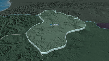 Ardahan, Turkey - extruded with capital. Administrative