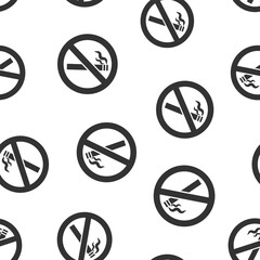 No smoking sign icon in flat style. Cigarette vector illustration on white isolated background. Nicotine seamless pattern business concept.