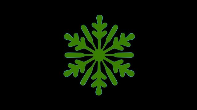 Colored graphic object on a minimal black background, which rotates clockwise reducing the size from full screen to zero, then returns to full screen.