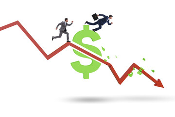 Concept of economic crisis and dollar inflation