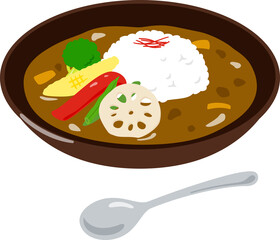 野菜を盛ったカレーライス