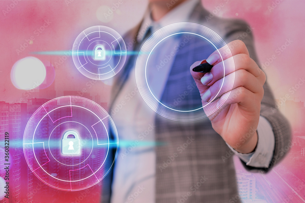 Poster graphics padlock for web data information security application system