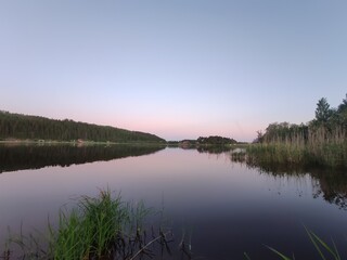 sunset over the lake