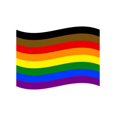 Wavy LGBTQ Flag SYmbol. Vector Illustration