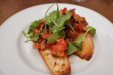 Italian food. Tomatoes. Sandwich.