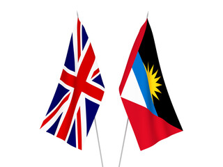 Fototapeta na wymiar Great Britain and Antigua and Barbuda flags