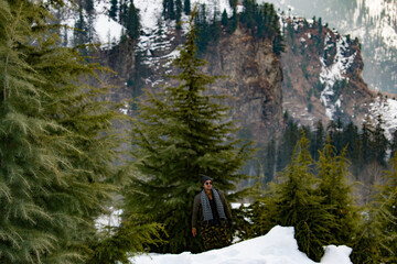 man in the mountains