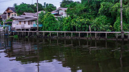 Reflected light over the water in the evening