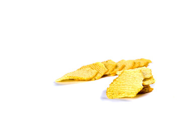 baked chips on a white background