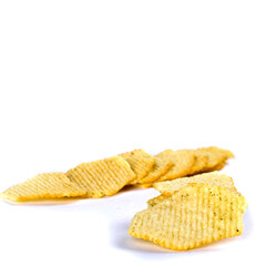 baked chips on a white background