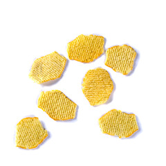 baked chips on a white background