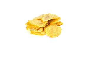 baked chips on a white background
