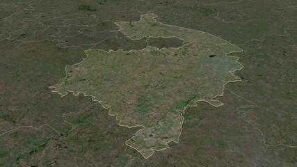 Warwickshire, England - outlined. Satellite