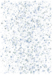 silver stars background, sparkling christmas lights confetti falling isolated on white. magic shining Flying stars glitter cosmic backdrop, sparkle vector border.