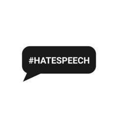 Hashtag hate speech concept. Isolated on white background. Vector illustration.