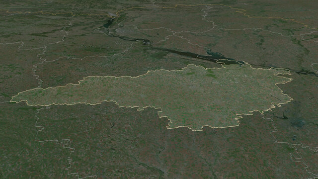 Kirovohrad, Ukraine - outlined. Satellite