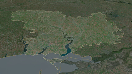 Mykolayiv, Ukraine - outlined. Satellite