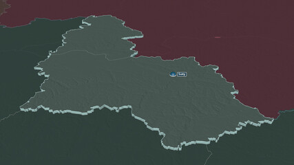 Sumy, Ukraine - extruded with capital. Administrative