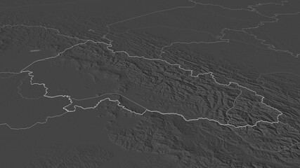 Transcarpathia, Ukraine - outlined. Bilevel
