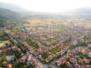 Aerial view of town of Petrich, Bulgaria