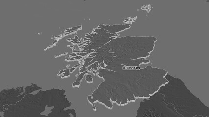 Scotland, United Kingdom - extruded with capital. Bilevel