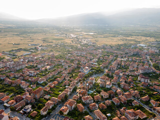 Obraz premium Aerial view of town of Petrich, Bulgaria
